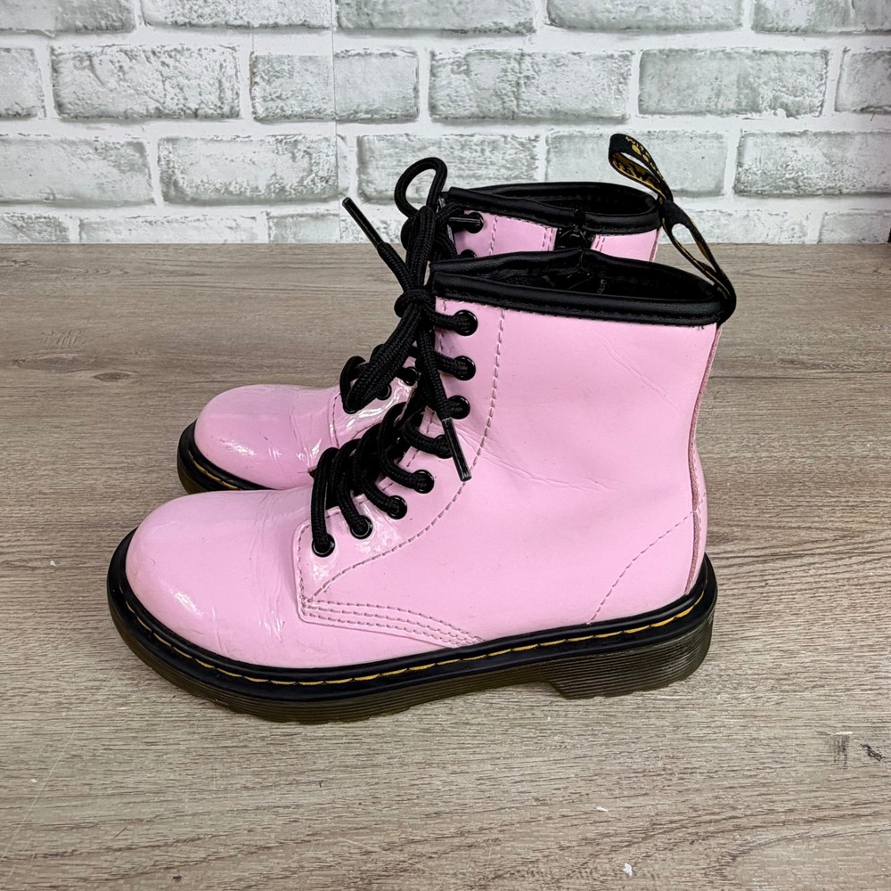 Dr. Martens 1460 J Lace Up Boots Patent Pink Girls 13